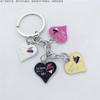 Llavero de metal de moda llavero personalizado colgante suministro gota aceite aleación en forma de corazón hebilla para llaves personalizada