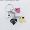 Colgante Llavero Personalizado, Llavero de Metal a la Moda, Hecho a Medida, Llavero de Aleación en Forma de Corazón con Goteo de Aceite