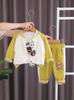Traje de otoño para niños 2024 nuevo, 1-2-3 años, 5 niños, bebé, guapo, primavera y otoño, uniforme de béisbol, conjunto de tres piezas