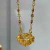 Nuevo Collar Colgante de Candado de Paz Dorado Estilo Chino para Mujer, Estilo Nacional Retro, Cadena de Clavícula de Gama Alta, Cadena para el Cuello Versátil de Moda