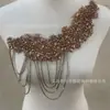 Pegatina de Tela de Diamantes con Cuentas Hecha a Mano Accesorios para Vestido de Novia Vestido de Performance Collar de Cuentas Colgantes Diadema de Flores Accesorios DIY