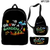 Jogo 3D Novo Transfronteiriço Cultive um Jardim Mochila, Bolsa de Ombro, Estojo de Lápis Conjunto de Três Peças