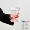 Taça de cristal vintage em relevo para sorvete e sobremesa, copo alto de vidro doméstico estilo europeu, alto valor estético