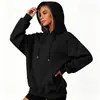 Logo personalizado, estilo europeu e americano, e-commerce transfronteiriço, cor sólida, modelagem solta, moletom com capuz casual, moletom com cordão, estilo feminino