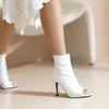 Sandalias de Boca de Pez Otoño e Invierno para Mujeres Travestis Talla Grande Botas de Goma Estilo Europeo y Americano Suela Blanda Punta Redonda Cremallera Lateral Nueva Sandalias de Suela de Goma