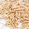 Clips de Madera para Almacenamiento en el Hogar 2.5cm Mini Clips de Madera Clips para Notas Clips para Pantalones Foto Multifuncionales Clips para Notas del Hogar Clips para Ropa