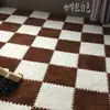Alfombrillas de Suelo de Color Sólido Empalmadas al por Mayor, Alfombras Modernas Simples de Cobertura Total para Sala de Estar, Alfombrillas de Suelo Domésticas Antideslizantes de Fácil Cuidado Transfronterizas