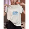 Camiseta Básica Versátil Casual Juvenil de Algodón Puro para Mujer, Manga Corta, Cuello Redondo, Corte Regular para el Viaje Diario de Verano