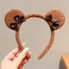 2026 Nova Faixa de Cabelo Doce para Mulheres Outono Inverno Faixa de Cabelo com Máscara Fofa Acessórios de Cabelo Ursinho Toque de Luxo Top de Caveira Faixa de Cabelo