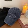 Gorra de béisbol retro americana con letras para circunferencia de cabeza grande, lavada, aspecto antiguo, sombrero de hombre pequeño, gorra con visera para primavera y verano