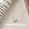 Collar de Plata de Ley S925 Miniscan Estrella de Mar para Mujer Corea del Sur Verano Nuevo Nicho Versátil Mismo Diseño que en Little Red Book