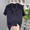 Nova T-shirt Masculina da Moda de Verão, Marca Tendência, Estampada com Letras, Gola Redonda, Manga Curta, Luxo Leve, Casual, Slim Fit, Versátil
