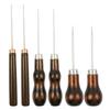 Perfuração de couro ferramentas manuais sapatos ponto reto awl linha awl costura acessórios sola awl cabo de madeira awl