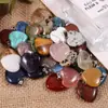 Fabricante Transfronteiriço Pedra Natural Pingente em Forma de Coração Quartzo Rosa Ágata Coração de Pêssego Colar Acessórios DIY Atacado Cristal Natural