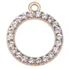 Criativo Elegante Acessível Luxo Diamante Geométrico Redondo Pingente DIY Acessórios Liga Galvanizada Joias Colar Pulseira Atacado