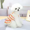 Ropa de Perro Estilo Verano Delgado Vestido de Princesa para Perros Pequeños con Tirantes para Bichón Frisé y Gatos, Bordado Rayado de 24 Colores con Diseño de Cereza