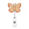 Insecto de Vidrio Brillante Lindo Strass Retráctil Hebilla Fácil de Tirar Animal y Planta Giratorios Hebilla de Animal Id