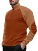 Sudadera de Corduroy de Manga Larga Casual con Cuello Alto y Mangas Raglán para Hombre, Talla Europea Nueva, para Primavera y Otoño, Transfronteriza