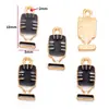 Colgante de Nota Musical de Guitarra Esmaltada Colorida Serie de Instrumentos de Piano Accesorios para Joyería DIY Encanto para Llavero W505
