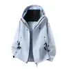 Nueva Chaqueta con Capucha Unisex 2026 para Primavera y Otoño, Chaqueta Exterior Cortavientos e Impermeable, Abrigo Corto Casual de Moda