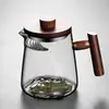 Taza Gongdao de Vidrio Separador de Té Engrosado Separación de Té y Agua Taza de Media Luna Filtro Taza para Té Verde Colador de Té Integrado Tetera