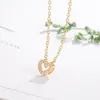 Cadena para Clavícula Dulce Hueca con Diseño Geométrico de Estilo Coreano para Mujer, Corazón Incrustado con Diamantes, Pequeña y Delicada, Versátil y Exquisita