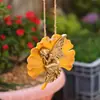 Novo Pingente de Fada do Sono Folha de Ginkgo Artesanato em Resina Decoração de Jardim Pátio Árvore Ornamento Pendurado Em Estoque Atacado