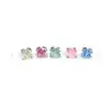 Titanium F136 Titanium Alloy Four-Leaf Clover Zircon Earrings Gradient Lucky Clover Ear Bone Studs G23 Titanium Piercing Jewelry