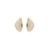Pendientes de Oro Sentido Avanzado Hebilla de Oreja Serpiente Circonita Simple Lujo Ligero Moda Circonio Completo Circonita Verde Serpiente Espiritual Pendientes Elegantes
