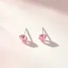 Brincos de prata 925 com corte de fogo do olho do diabo para mulheres, ear cuffs doces e descolados estilo coreano, brincos simples coloridos de zircônia ins