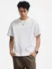 Roupas Masculinas Fengshe / Camiseta Simples de Manga Curta para Homens 2026 Nova Verão Estilo Americano Marca da Moda Solta Casual Gola Redonda Manga Meia
