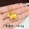 Mismo estilo que Xiaohongshu método antiguo oro de arena incrustaciones de diamante caballo Tang collar tendencia nacional imitación oro caballo del zodiaco colgante joyería retro venta al por mayor