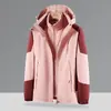 Jaqueta Feminina Três em Um Removível Acolchoada Quente para Exterior Roupa de Esqui Masculina Roupa de Trabalho para Jardim de Infância Personalizada