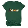 Amazon eBay Tienda Independiente Linda y Divertida Versátil para Mujer Perro Salchicha Fantasma Cuello Redondo Manga Corta Camiseta