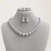 Nuevo Conjunto de Tres Piezas de Collar, Aretes y Pulsera de Perlas de Vidrio, un Artículo de Gran Venta en Aliexpress para Joyería de Comercio Exterior