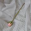 Decoración para el Hogar al por Mayor Flores Artificiales Hechas a Mano Flores Falsas con Borde Quemado Flores de Seda para Fotografía Rosas Pequeñas de un Solo Tallo con Borde Quemado
