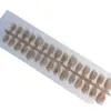 30 Piezas de Uñas Portátiles Prefabricadas Hechas a Mano, Elementos de Lazo de Puntos, Uñas Cortas Doradas Ojo de Gato, Parches de Manicura Ojo de Gato