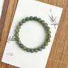 Pulseira Bodhi Verde Degradê com Contas Bodhi Cabacinha Pequena Finamente Esculpida, Contas Budistas Macias para Mulheres, Pulseira de Joia de Círculo Único Atacado