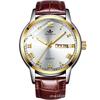 Reloj de Pulsera de Moda para Hombre Doble Calendario Luminoso Resistente al Agua Cuero Genuino Negocios Reloj Coreano Delgado Simple Casual Ultrafino