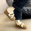 Sapatos femininos quentes de pelúcia com sola grossa 2026 novos mocassins slip-on Birkenstock de inverno mocassins peludos sapatos de algodão