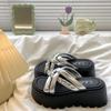 Zapatos de Mujer con Faldas, Sandalias Casuales Estilo Playa de Celebridad de Internet, Zapatillas de Tacón Alto, Ropa Exterior de Verano para Mujer, Suelas Gruesas Frescas