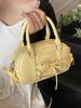 2025 Nuevo Bolso Boston Portátil de Estilo Ballet Simple con Cordones Nicho Casual Nicho Versátil Estilo Occidental Bolso Cruzado