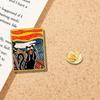 Broche Exclusivo de Liga de Metal Pintura a Óleo Desenho Animado Noite Estrelada de Van Gogh Gato Preto Acessório Personalizado Pin de Emblema de Quadrinhos Van Gogh