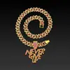 Hip-Hop para Mujer Nunca Te Rindas Collar de Dos Colores Nunca Te Rindas Accesorios de Moda Geniales Joyería de Venta Caliente Transfronteriza