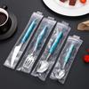 Cubiertos de Acero Inoxidable 304 Cuchillo Tenedor Cuchara Traje de Cubiertos para Hotel Europeo y Americano Creativo Acrílico Blanco Glaciar Bambú Cuchillo Tenedor