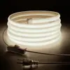 Tiras de luces LED COB transfronterizas, 110V con enchufe, luces lineales impermeables, 220V para uso doméstico, adecuadas para sala de estar y techo, tiras de luces LED flexibles