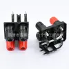 Bloque de Terminales de Cuatro Posiciones para Altavoces/Amplificadores, Tipo Resorte, Sin Soldadura, Conexiones de Terminal Positivo y Negativo para Cable de Altavoz Rojo y Negro