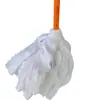 Mop de Algodão com Cabo de Madeira para Limpeza Doméstica, Mop Tradicional para Hotéis e Administração de Imóveis, Mop Redondo Comercial Atacado