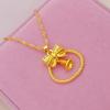 Colgante de Círculo de Campana de Lazo Chapado en Oro Latón al Por Mayor Oro Imitación Primera Joyería Estilo Étnico Colgante para Damas