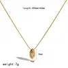 Nuevo Collar con Colgante Marquise de Circonia de Colores Tingduo con Diseño Único, Cadena para Clavícula de Acero Inoxidable, Color Dorado de 18K que Conserva el Color
